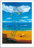 Bild: Kunstpostkarten von Erich Kraft. Titel: Hommage an Botticelli Vorahnung
