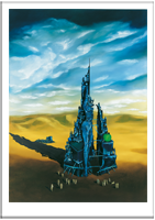 Bild: Kunstpostkarten von Erich Kraft. Titel: Erneuter Versuch des Turmbaus zu Babel
