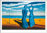 Bild: Kunstpostkarten von Erich Kraft. Titel: Auf der Suche nach der verlorenen Liebe II