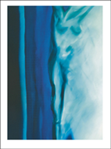 Bild: Kunstpostkarten von Erich Kraft. Titel:Metamorphose in Blau