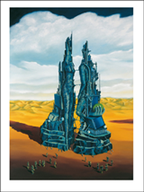 Bild: Kunstpostkarten von Erich Kraft. Titel: Erneuter Versuch des Turmbaus von Babel II