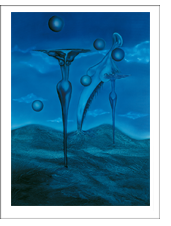 Bild: Erich Kraft, Kunstpostkarten. Titel: Unerklärliche Erscheinung im Wechsel der Gezeiten