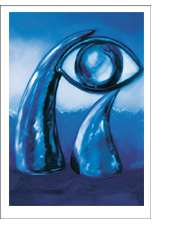 Bild: Erich Kraft, Kunstpostkarten. Titel:  Das Auge des Rhinozeros