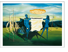 Bild: Erich Kraft, Kunstpostkarten. Titel:  Huldigung an eine >unerklärliche Broterscheinung