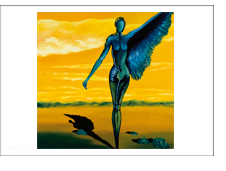  Bild: Erich Kraft, Kunstpostkarten. Titel: Die erneute Erscheinung <br />des surrealistischen Engels II