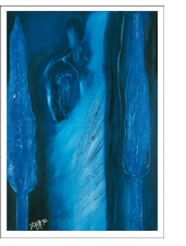 Bild: Erich Kraft, Kunstpostkarten. Titel: Traurigkeit im Schatten der NAcht 