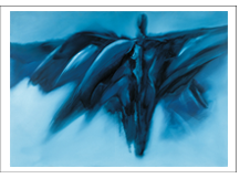 Bild: Erich Kraft, Kunstpostkarten. Titel: Vogelmetamorphose II 