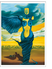 Erich Kraft, Kunstpostkarten. Titel: Die Erscheinung des surrealistischen Engels 