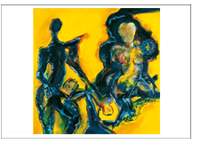 Bild: Erich Kraft, Kunstpostkarten. Titel: Begegnung in Gelb II