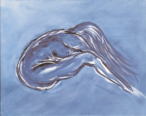 Erich Kraft - Weiblicher Akt in Blau