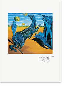 Bild: Erich Kraft Kunstdrucke, Pegasus verliert seine Flügel beim Anbilick unerklärlicher Glocken aus einer anderen Dimension