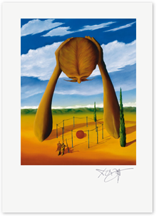 Link zum Kunstdruck Erich Kraft, Begegnung mit einem kleinen roten Mond