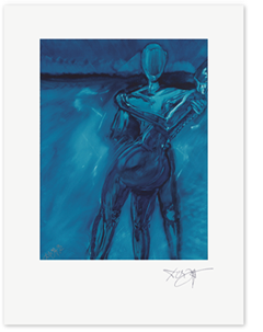 Link zum Kunstdruck Erich Kraft, Begegnung in Blau im Nebel der Vergänglichkeit 