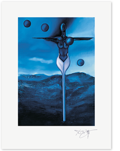 Link zum Kunstdruck Erich Krfat, Seltsame Lotusblüte im Zyklus der Monde