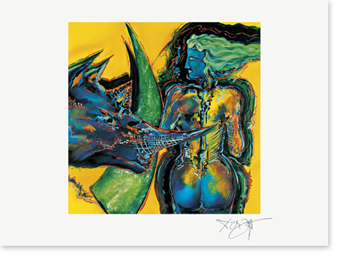 Bild: Kunstdruck Erich Kraft, Begegnung in Gelb I