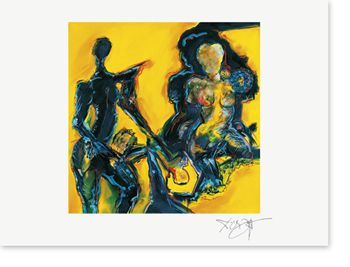 Bild: Kunstdruck Erich Kraft, Begegnung in Gelb II