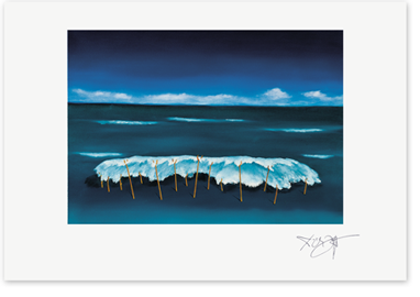 Bild: Kunstdruck von Erich Kraft, mit dem Titel Wolkenwasser II