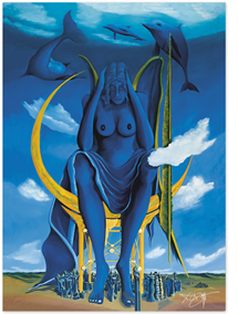 Link zum Bild:Kunstdruck auf Leinwand  mit dem Titel Der Statthalter Gottes auf Atlantis