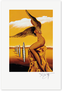 Link zum Kunstdruck Erich Kraft, das Geheimniss des surrealistischen Engels als Bote der Abenddämmerung