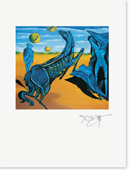 Link zu  Erich Kraft Kunstdruck Pegasus verliert seine Flügel beim Anblick unerklärlicher 
            Glocken aus einer anderen
            Dimension