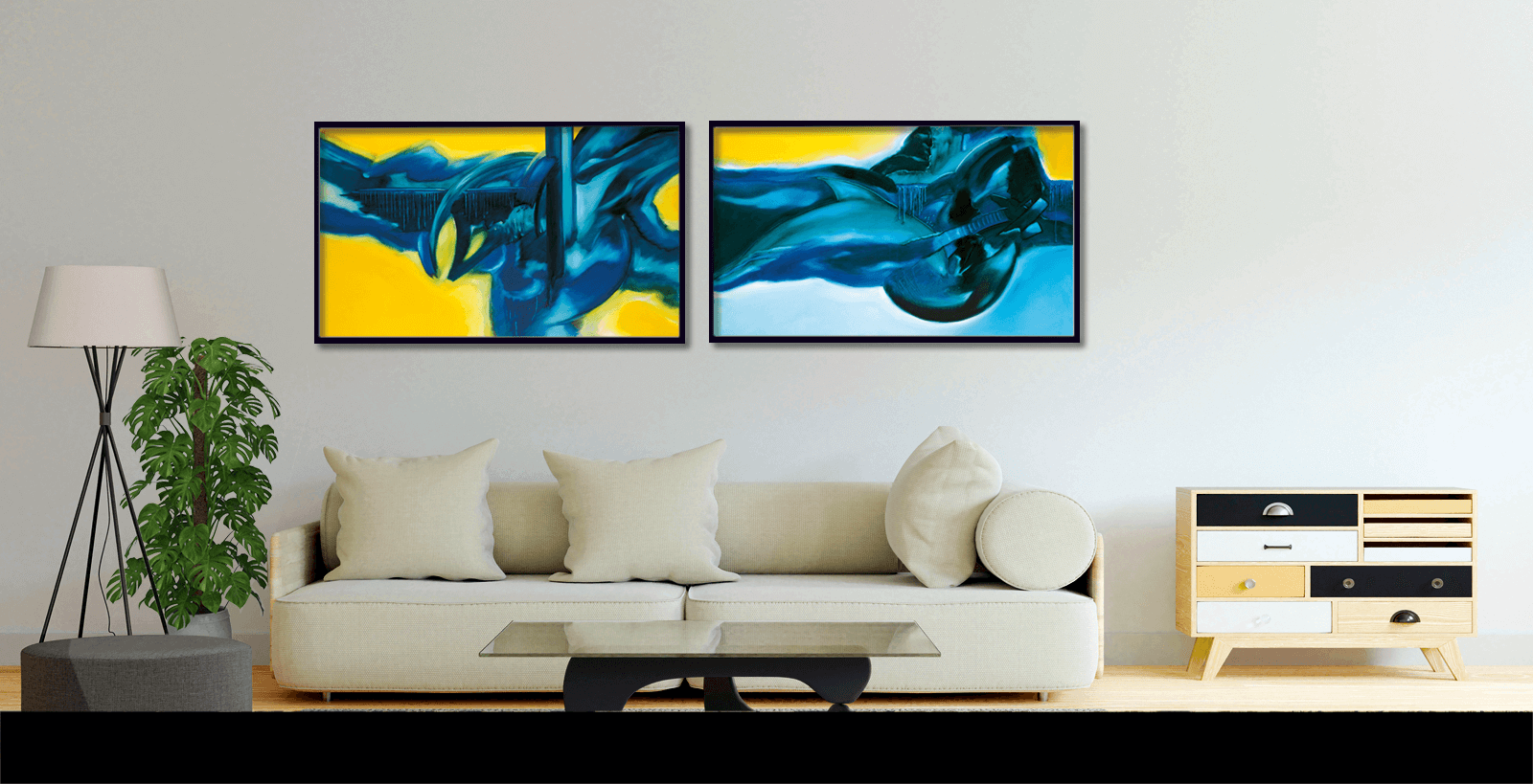 Slider-Bild: Beispiel für Print on Demand: Motiv-Verkleinerung auf Leinwand gedruckt. Auf Keilrahmen. 