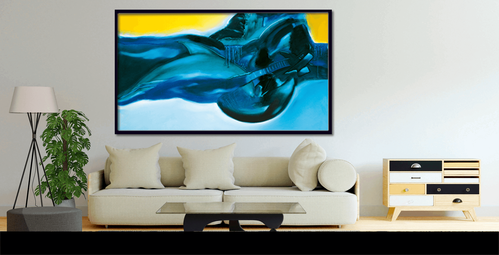  Slider-Bild: Beispiel für Print on Demand: Originalmotiv vergrößert auf Leinwand gedruckt. Ohne Rahmen