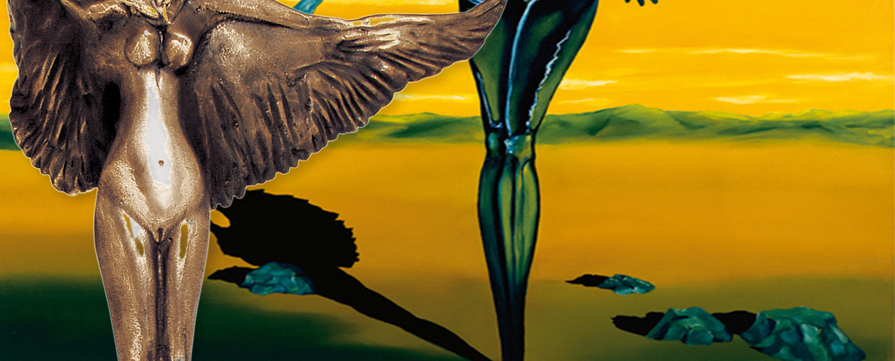 Bild: Surrealistische Bronzefigur von Erich Kraft