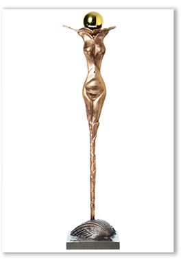 Abbildung: Luna-Hommage an die Sterne, Bronzeskulptur von Erich Kraft