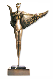 Erich Kraft: Bronze Figur mit dem Namen. Aus einer anderen Dimenssion