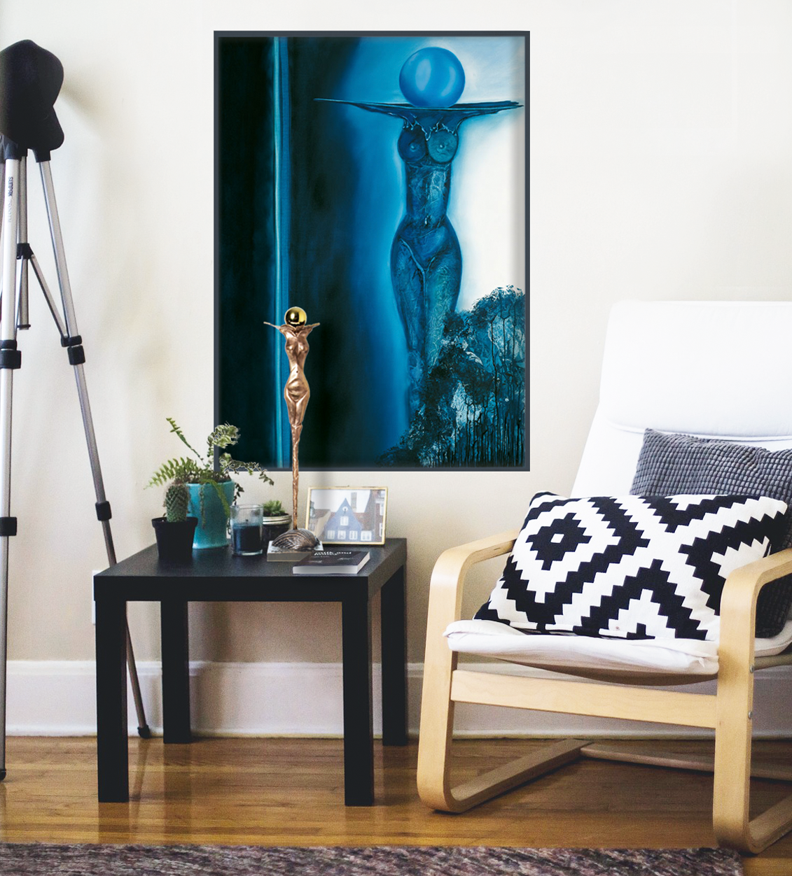 Bild: Millieuaufnahme der Bronzeskulptur: Luna – Hommage an die Sterne von Erich Kraft